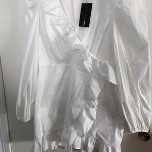 fashion nova ruffle around mini dress